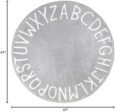 Topotdor Round ABC Area Rug, 47 Inch Soft Floor Carpet - Image 3