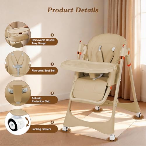 3-in-1 Baby High Chair with Soothing Rocker | Convertible Baby High Chair - Image 4