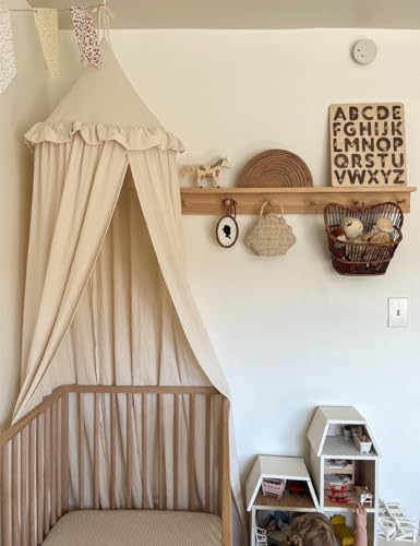 ZEAK Kids Bed Canopy with Ruffles Cotton Hanging Tent Frills Curtain Net by ZEAK