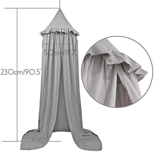 MAMERIA Kids Bed Canopy with Frills Cotton Hanging Tent Curtain Net - Image 3