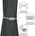 BEL AVENIR Magnetic Curtain Tiebacks 2 Pack Hand-Woven Curtain Ties - Image 4