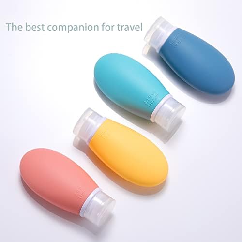 Silicone Travel Bottles, 4 Pack 3.4oz Leak Proof Liquid Squeezable Refillable - Image 3
