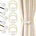 Hion Magnetic Curtain Tiebacks Golden 6pcs, Curtain Holdbacks Hooks Holders by Hion
