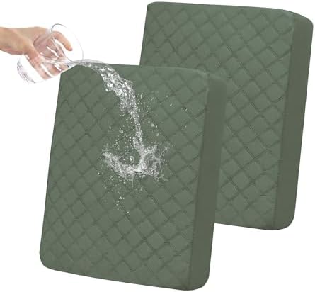 Easy-Going Waterproof Cushion Covers Set, Quilted Stretch 2-Piece Sofa Seat by Easy-Going