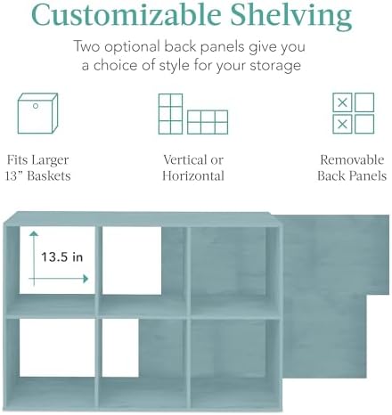 Best Choice Products Kids Bookcase 6-Cube Storage Organizer, 13.5in Shelf - Image 3