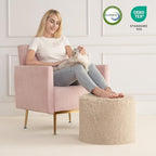 Hansleep Round Pouf Ottoman Foot Rest, 17 x 14 Inch - Image 6
