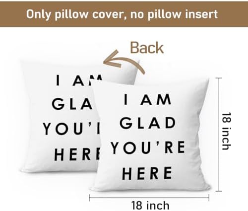 Classroom Decor Pillow Covers 18x18, I'm Glad You're Here Decorative Throw - Image 7