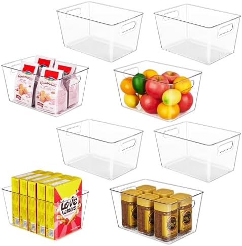 YIHONG 8 Pack Clear Storage Bins, Pantry Organizer Bins by YIHONG