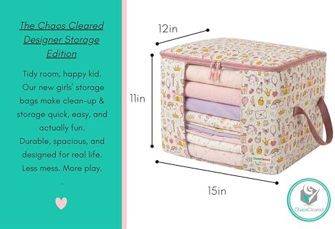Chaos Cleared Kids Storage Bags – 100% Cotton Canvas Toy & Clothes Organizer - Image 5