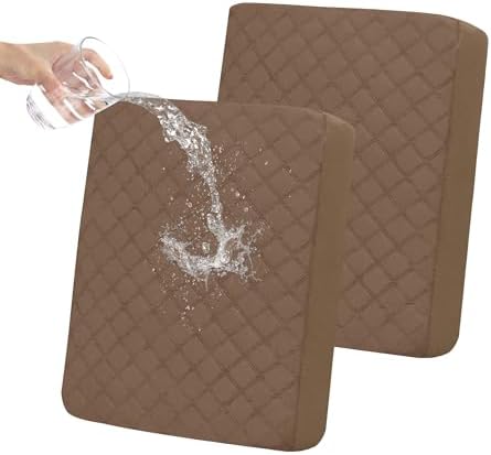 Easy-Going Waterproof Cushion Covers Set, Quilted Stretch 2-Piece Sofa Seat by Easy-Going