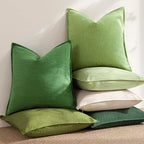 Foindtower Linen Solid Decorative Throw Pillow Covers 22x22 Inch Lime Green - Image 6