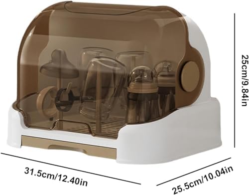 Baby Drying Rack with Lid, Dustproof Baby Storage Box with Removable Drain Tray - Image 4