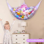Stuffed Animals Hammock with LED Light Toy Net Room Decor Corner Storage - Image 4