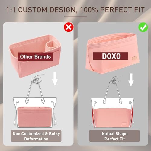 Doxo Purse Organizer Insert for Handbags & Base Shaper 2pc Set, Felt Neverfull - Image 4
