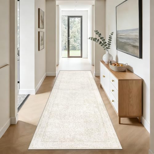 2x8 Hallway Runner Rug: Washable Vintage Floral Entryway Rugs Low Pile Non-Slip by LOSBULAKE