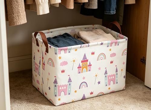 Baskets Nursery Basket Storage Bins Rectangular Cute Storage Bin Organizer Book - Image 4