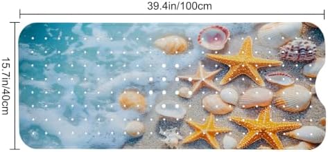 LNOND Summer Beach Bathtub Mat Non Slip, 40 X 16 Inch Tub Mat - Image 2