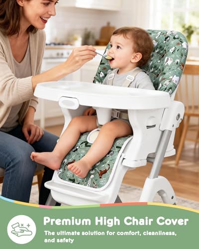Baby High Chair Cover Replacement, Reversible & Waterproof High Chair Cushion - Image 2