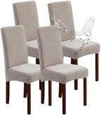 Genina Waterproof Dining Chair Covers Set of 4 Parsons Chair Slipcovers by Genina