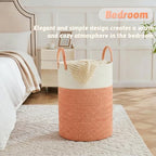 Laundry Basket, Woven Cotton Rope Laundry Hamper, 60L - Image 3