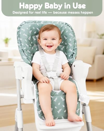 Baby High Chair Cover Replacement, Reversible & Waterproof High Chair Cushion - Image 4