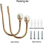 COCIVIVRE 2 Pack Curtain Holdbacks Wall Mounted Curtain Tiebacks Hooks Plastic - Image 4
