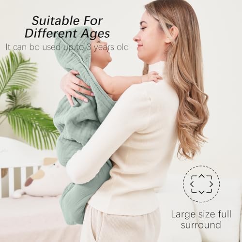 SWEET DOLPHIN Muslin Hooded Baby Bath Towels - Image 4
