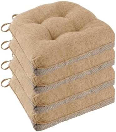 Chair Cushions for Dining Chairs Set of 4, Cappuccino by FlyGulls