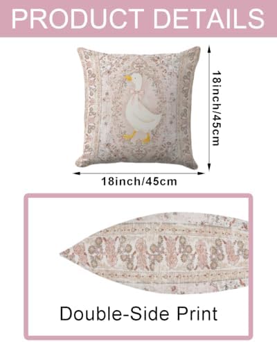 White Goose Pillow Cover 18x18 - Image 6