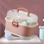Baby Bottle Drying Rack Storage, Large Nursing Bottle Storage Box Organizer - Image 3