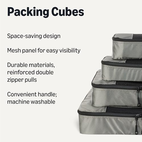 Amazon Essentials 4-Piece Packing Cubes Travel Accessories Set, Space-Saving - Image 2