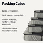 Amazon Essentials 4-Piece Packing Cubes Travel Accessories Set, Space-Saving - Image 2