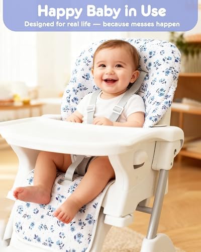 Baby High Chair Cover Replacement, Reversible & Waterproof High Chair Cushion - Image 2