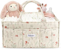 Quilted Floral Diaper Caddy Organizer, Nursery Storage Basket by Unknown