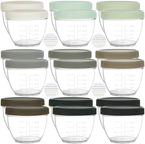 Youngever 18 Sets Baby Food Storage, 2 Ounce Plastic Baby Food Containers by Youngever