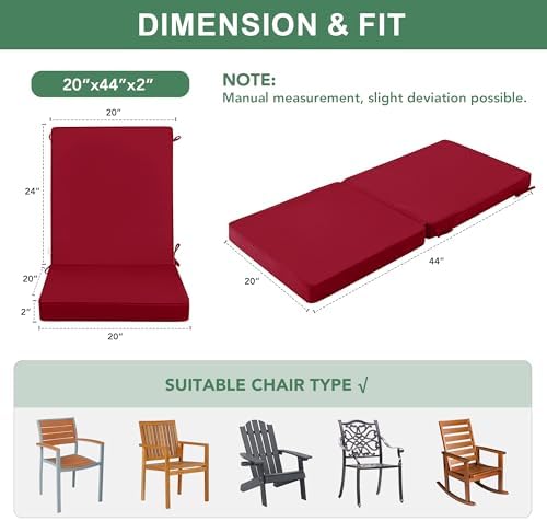 Summsun Patio Dining Seat Cushions Set of 2, 20 x 20 Inch - Image 3