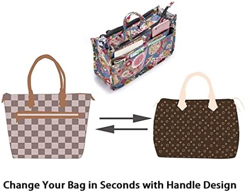 BTSKY Printing Handbag Organizers Inside Purse Insert-High Capacity 13 Pockets - Image 7