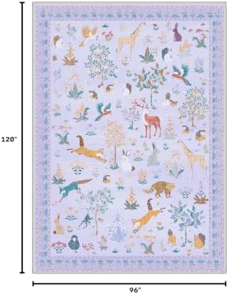 BESBLEE 8X10 Washable Area Rug for Living Room, Animal Non Slip - Image 2