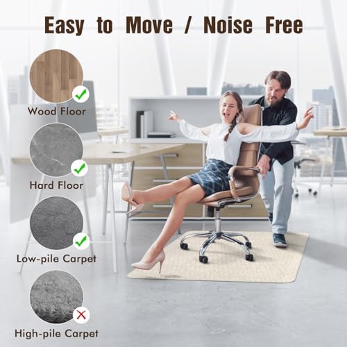 Blvornl Office Chair Mat for Hardwood Floor, Computer Chair Mat, 47.2"x 60" - Image 3