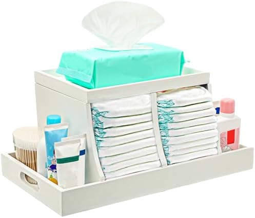 Three colors Diaper Organizer, Wooden Diaper Caddy Organizer, Changing Table by THREECOLORS