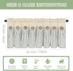 ASPMIZ Cotton Linen Kitchen Valance Curtains, Boho Rustic Button Linen Valances - Image 5