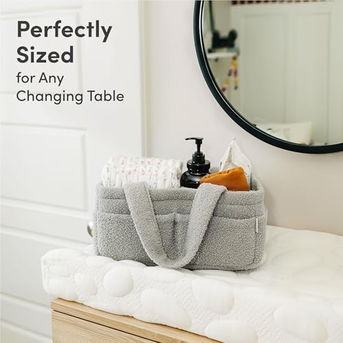PUTSKA Baby Diaper Caddy Organizer, Nursery Fleece Basket - Image 6