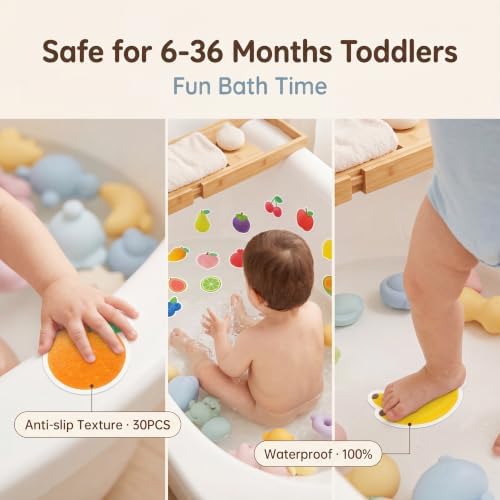 30PCS Fruit Non Slip Bathtub Stickers Waterproof Adhesive Safety Treads - Image 3