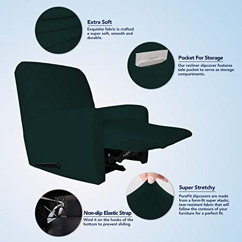 PureFit Stretc Recliner Chair Covers Fleece Soft Couch Covers - Image 3