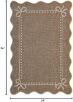 Garvee Scalloped Bow Rug Washable 2x3 Area Rug - Image 2