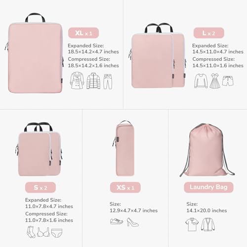 CherryNow 7 Set Compression Travel Packing Cubes, Travel Essentials - Image 2