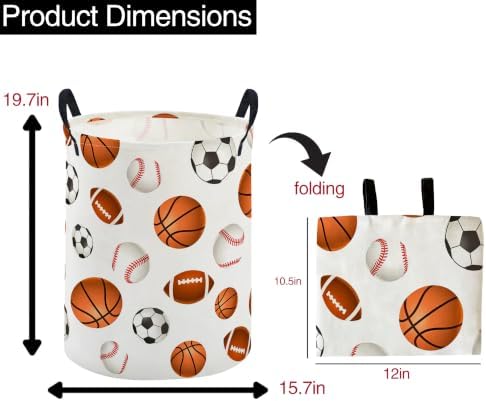 ESSME Kids Laundry Basket, Boys Hamper Collapsible Canvas Waterproof Storage Bin - Image 2