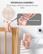 Portable Stroller Mini Fan, Small Rechargeable Personal Fan, Travel Essentials - Image 6