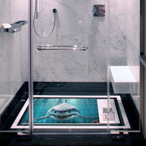 Bathtub Mat Non Slip 26.8x15.1In, 3D Shark Bath Mat - Image 6