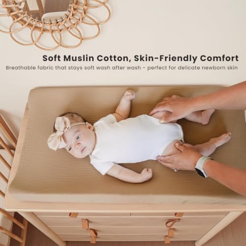 Konssy 2 Pack Muslin Changing Pad Covers - Image 2